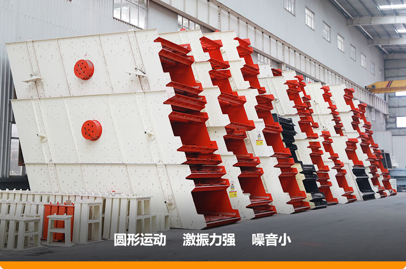 圓振動篩，篩孔尺寸為5-80mm，處理能力32-276t/h