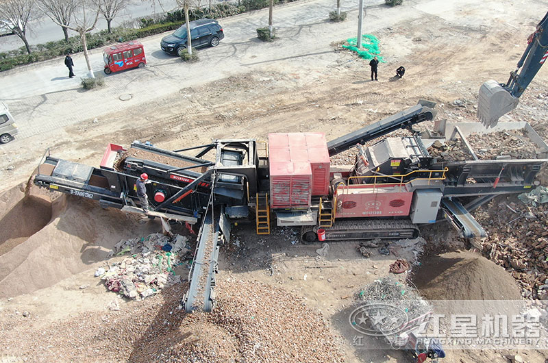 山東濟南建筑垃圾破碎現場 山東濟南建筑垃圾破碎現場