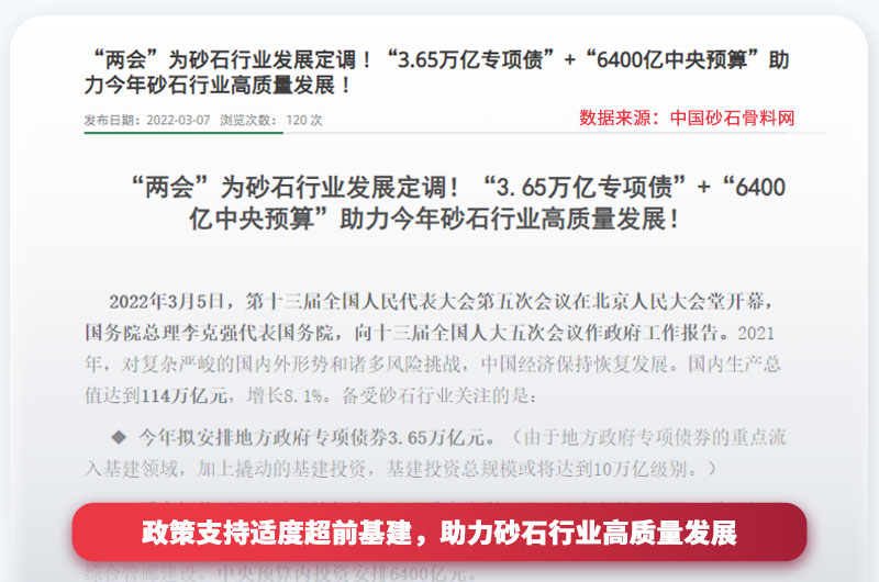 兩會有關砂石行業發展資訊 兩會有關砂石行業發展資訊