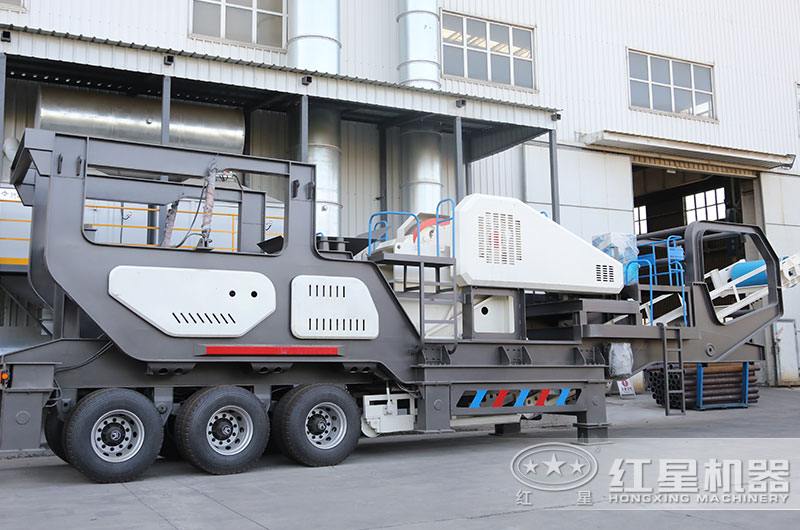 移動顎式石子破碎機圖片、進料粒度大